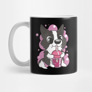 Border collie dog bubble tea Mug